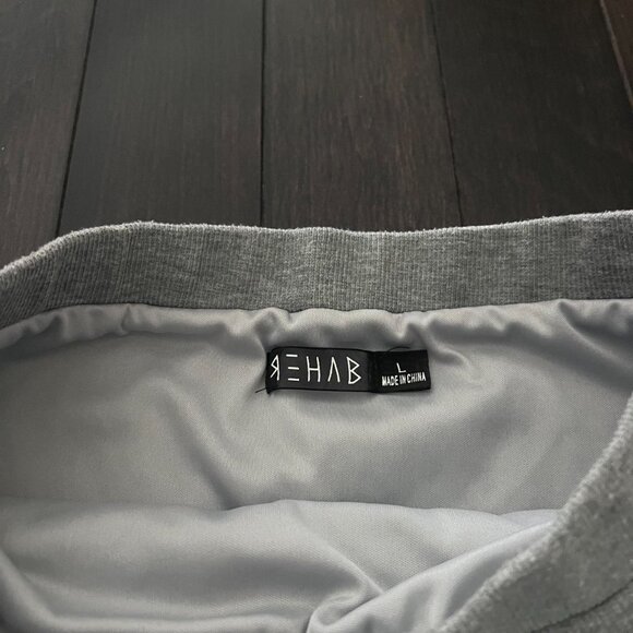 Grey bondage style stretchy midi skirt with silk lining - Picture 3 of 3